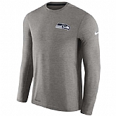 Men's Seattle Seahawks Nike Charcoal Coaches Long Sleeve Performance T-Shirt,baseball caps,new era cap wholesale,wholesale hats